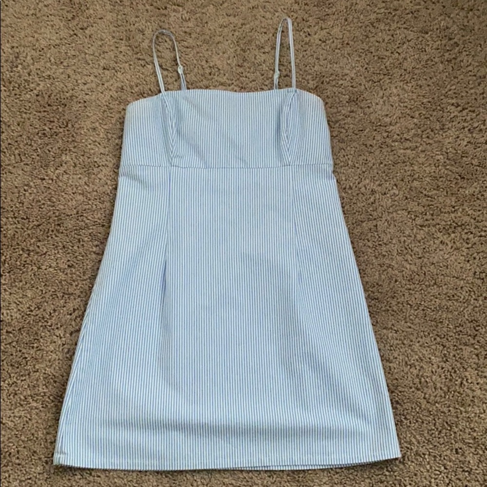 Blue & white striped dress